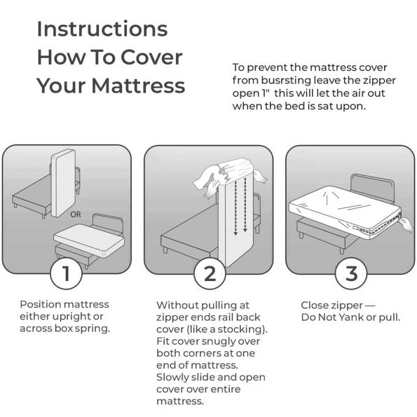 Vinyl Mattress Protector Cover, Zippered - Image 2