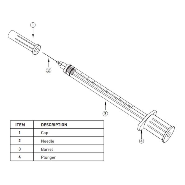 Insulin Syringe with Fixed Needle, Box of 100 - Image 4