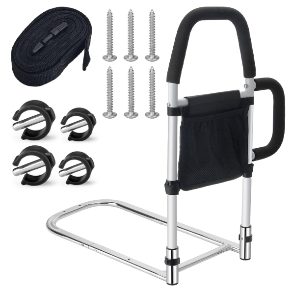 Bed Rail Safety Assist Rail for Elderly Adults with Storage Pocket &Fixing Strap - Image 6