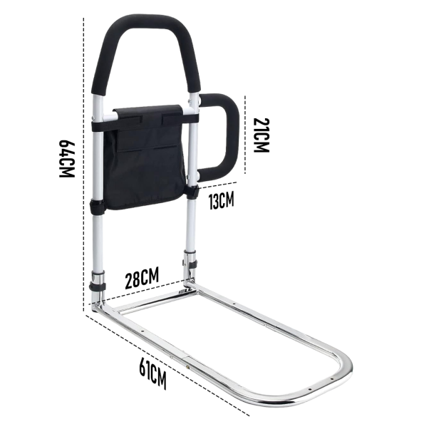 Bed Rail Safety Assist Rail for Elderly Adults with Storage Pocket &Fixing Strap - Image 7