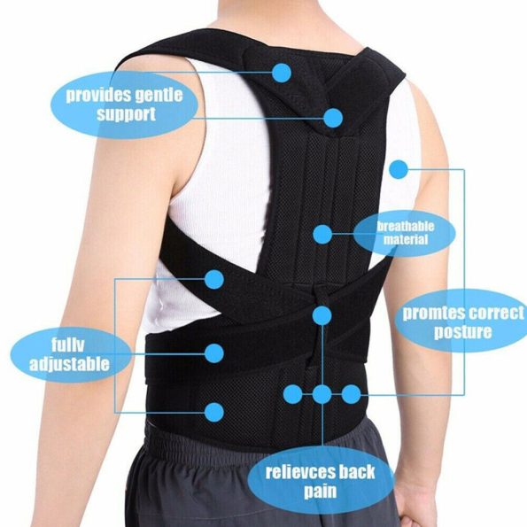Posture Corrector Lumbar Brace Pain Relief Full Back Support Shoulder Brace Belt - Image 5
