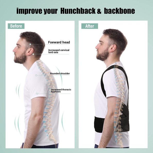 Posture Corrector Lumbar Brace Pain Relief Full Back Support Shoulder Brace Belt - Image 6