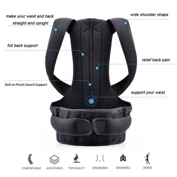 Posture Corrector Lumbar Brace Pain Relief Full Back Support Shoulder Brace Belt - Image 8