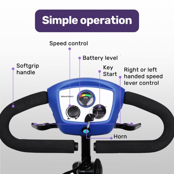 EQUIPMED Mobility Scooter Electric Motorised 4 Wheel Power Portable Folding - Image 3