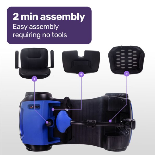 EQUIPMED Mobility Scooter Electric Motorised 4 Wheel Power Portable Folding - Image 4