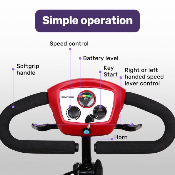 EQUIPMED Mobility Scooter Electric Motorised Power Portable 4 Wheel Folding - Image 4