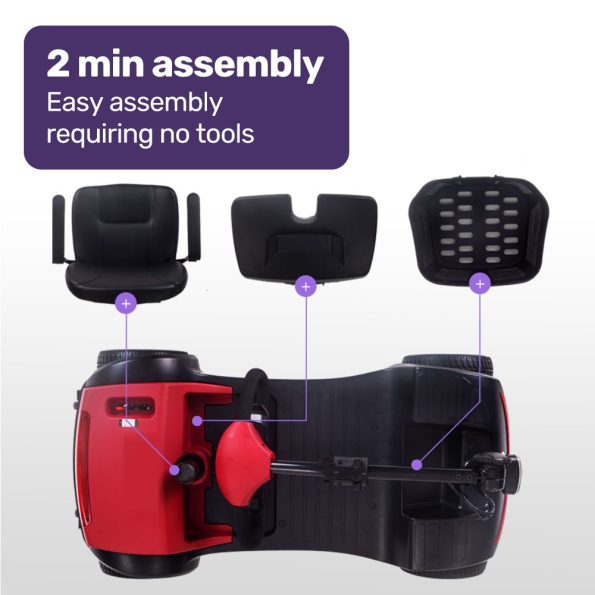 EQUIPMED Mobility Scooter Electric Motorised Power Portable 4 Wheel Folding - Image 5