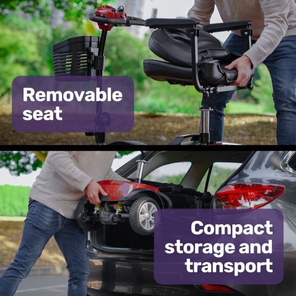 EQUIPMED Mobility Scooter Electric Motorised Power Portable 4 Wheel Folding - Image 14