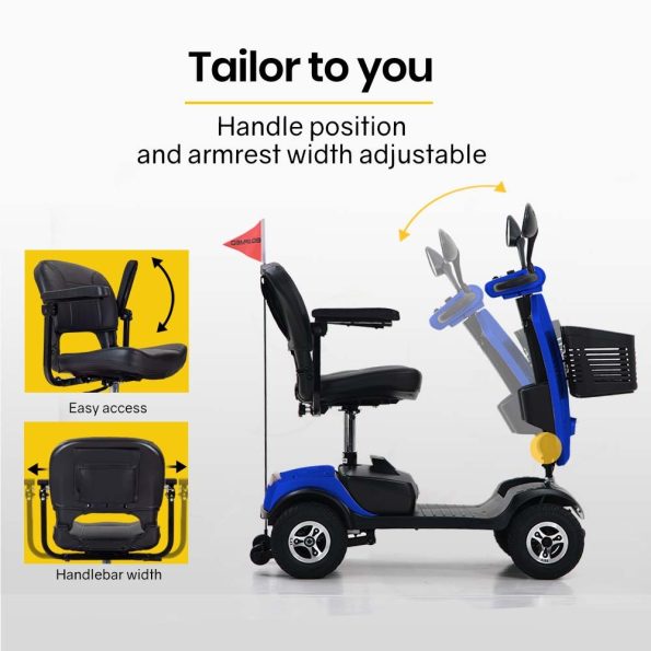 EQUIPMED Electric Mobility Scooter For Elderly Motorized Riding Older Adults Aid Portable E-Scooter - Image 7