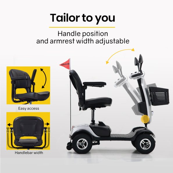 EQUIPMED Mobility Scooter Electric Motorized Ride On E-Scooter for Elderly Older Adult Handicap Aid - Image 7