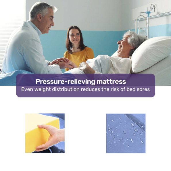 EQUIPMED Medical Bed| w/ Mattress & Over Bed Table| Back and Leg Lifting| Lateral Tilting| Commode Bowl| IV Pole| Home Aged Care or ICU Hospital - Image 6