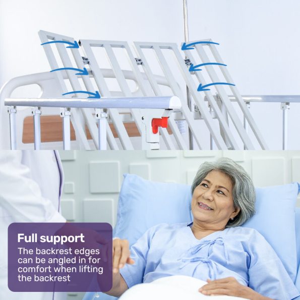 EQUIPMED Medical Bed| w/ Mattress & Over Bed Table| Back and Leg Lifting| Lateral Tilting| Commode Bowl| IV Pole| Home Aged Care or ICU Hospital - Image 11