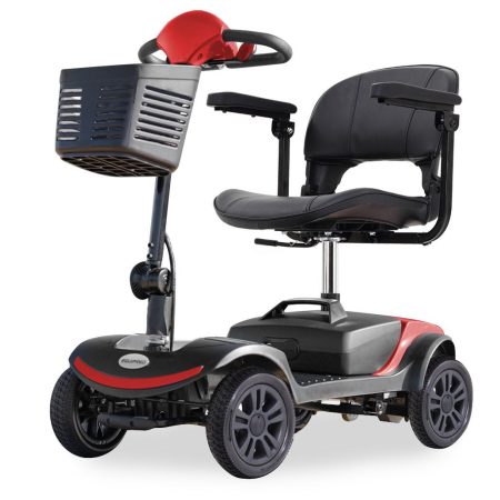 EQUIPMED Electric Mobility Scooter Portable Folding for Elderly Older Adult |SmartRider Black & Red
