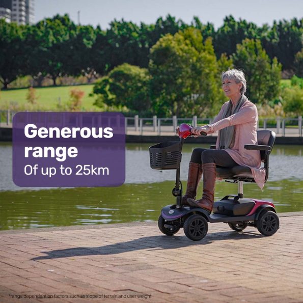 EQUIPMED Electric Mobility Scooter Portable Folding for Elderly Older Adult |SmartRider Black & Red - Image 7