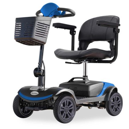 EQUIPMED Electric Mobility Scooter Portable Folding for Elderly Older Adult| SmartRider Black & Blue