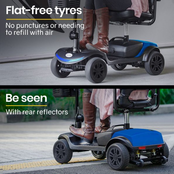 EQUIPMED Electric Mobility Scooter Portable Folding for Elderly Older Adult| SmartRider Black & Blue - Image 9