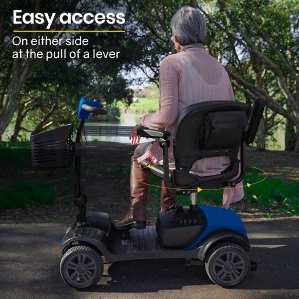 EQUIPMED Electric Mobility Scooter Portable Folding for Elderly Older Adult| SmartRider Black & Blue - Image 7