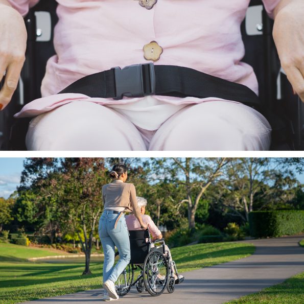 EQUIPMED 24 Inch Folding Wheelchair Lightweight Portable for Elderly and Disabled| Grey - Image 9