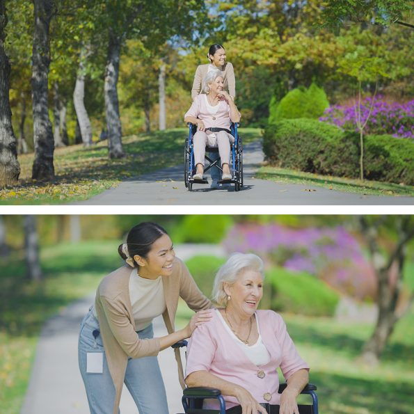 EQUIPMED Portable Wheelchair 24 Inch Folding Lightweight Wheel Chair|136kg Capacity Mobility |Blue - Image 3