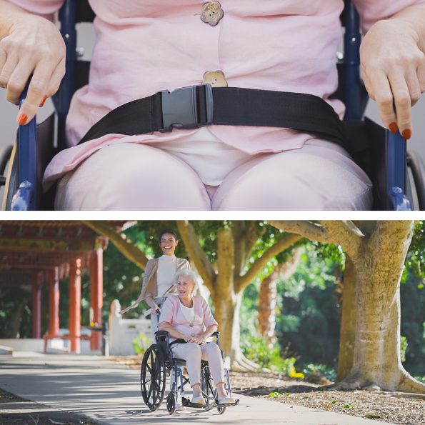 EQUIPMED Portable Wheelchair 24 Inch Folding Lightweight Wheel Chair|136kg Capacity Mobility |Blue - Image 10