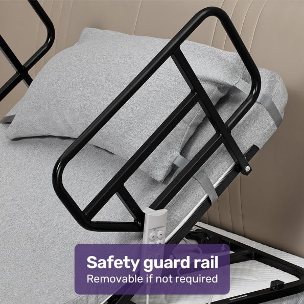 Equipmed Electric Adjustable Bed, Backrest and Leg Adjustment German-Engineered Power Lifting with Remote Control| Grey - Image 6