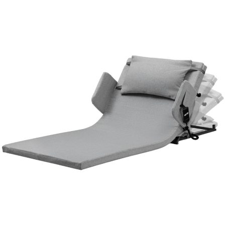 Equipmed Electric Adjustable Bed Backrest| German-Engineered Power Lifting Back Support with Remote Control| Full Length| Grey