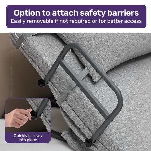 Equipmed Electric Adjustable Bed Backrest| German-Engineered Power Lifting Back Support with Remote Control| Grey - Image 6