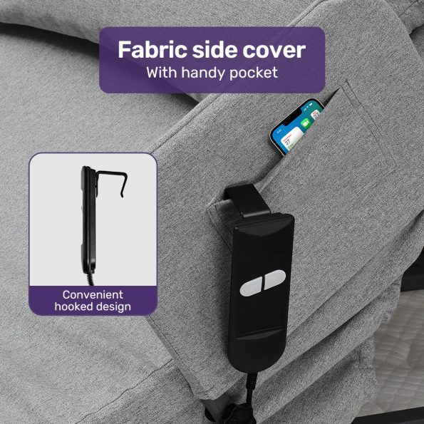 Equipmed Electric Adjustable Bed Backrest| German-Engineered Power Lifting Back Support with Remote Control| Grey - Image 8