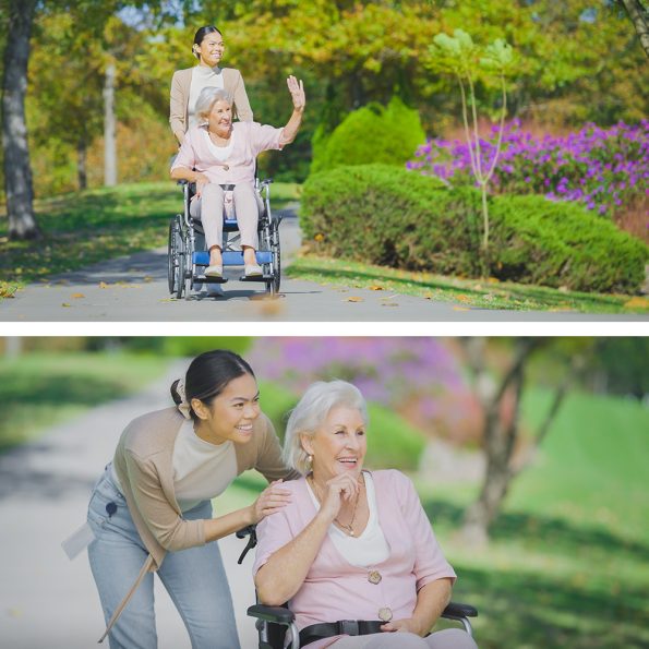 EQUIPMED Folding Aluminium Wheelchair | 20 Wheels  Park Brakes  100kg Capacity   Blue - Image 5