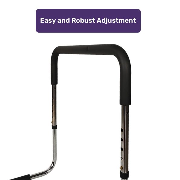 Equipmed Bed Assist Adjustable Hand Rail Support Aid for Seniors| 125kg Capacity| Bedside with Soft Grip Handle - Image 2