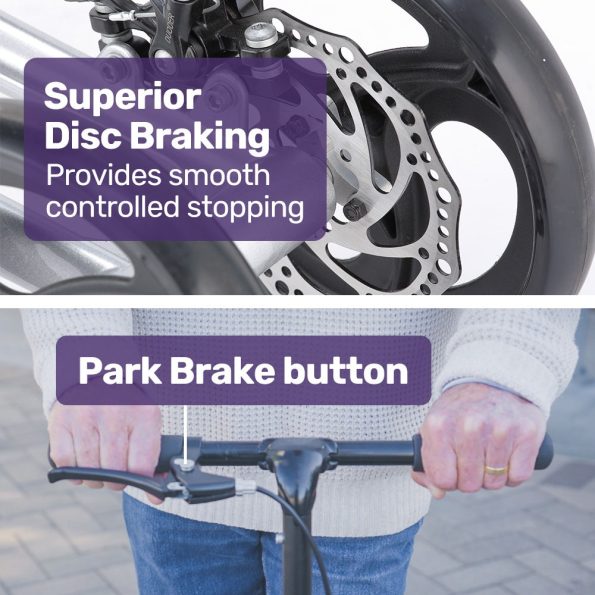 EQUIPMED Knee Scooter Walker| Disc Brake - Suspension Bag - Broken Leg Ankle Foot Mobility - Crutches Alternative - - Image 6