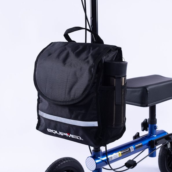 EQUIPMED Knee Scooter Walker| 10 inch Tyres Dual Brakes Bag - Broken Leg Ankle Foot Mobility - Crutches Alternative - Blue - Image 3