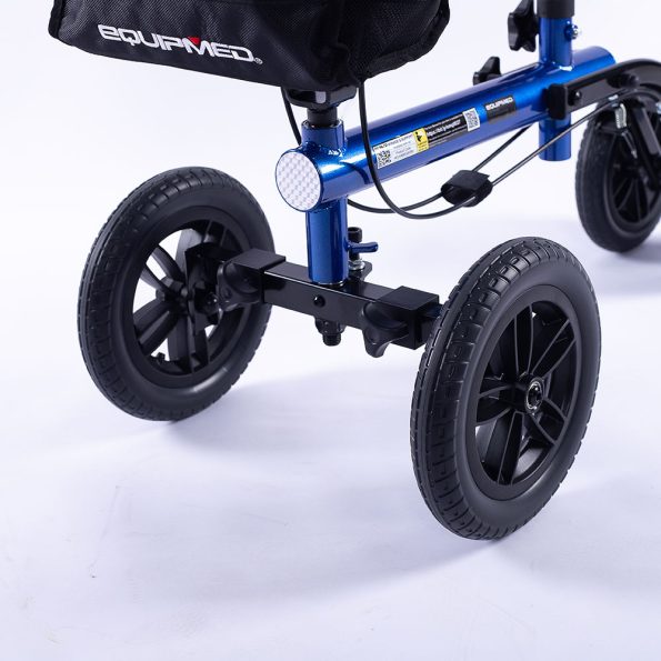 EQUIPMED Knee Scooter Walker| 10 inch Tyres Dual Brakes Bag - Broken Leg Ankle Foot Mobility - Crutches Alternative - Blue - Image 4