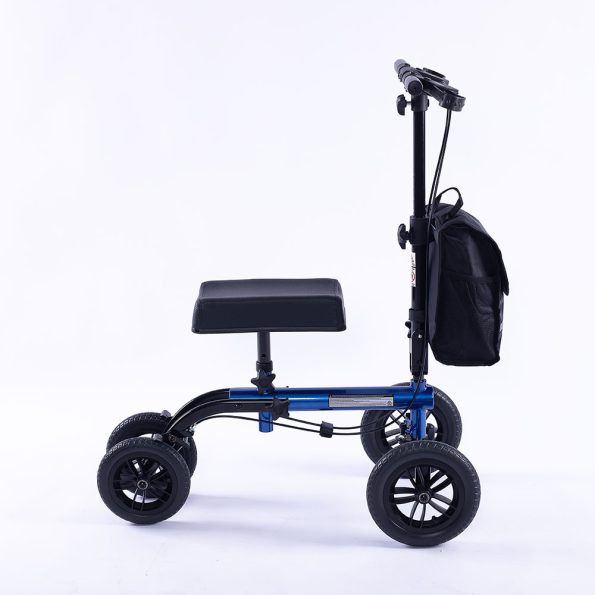 EQUIPMED Knee Scooter Walker| 10 inch Tyres Dual Brakes Bag - Broken Leg Ankle Foot Mobility - Crutches Alternative - Blue - Image 5