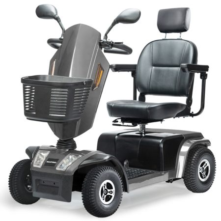 EQUIPMED Mobility Scooter| S-XXL comfortable size for all riders| 30km Max Range| 180kg capacity| Grey