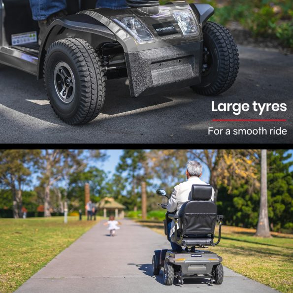 EQUIPMED Mobility Scooter| S-XXL comfortable size for all riders| 30km Max Range| 180kg capacity| Grey - Image 5