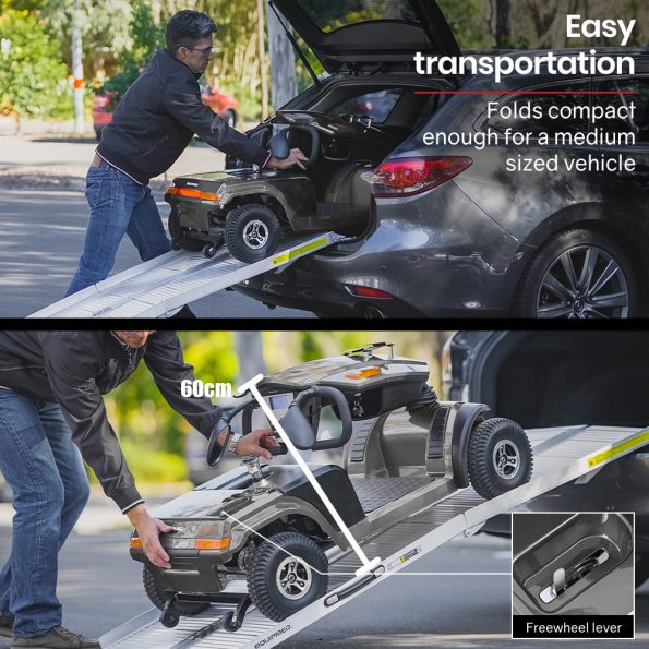 EQUIPMED Mobility Scooter| S-XXL comfortable size for all riders| 30km Max Range| 180kg capacity| Grey - Image 10
