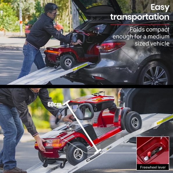 EQUIPMED VentureCruise Mobility Scooter| S-XXL comfortable size for all riders| 30km Max Range| 180kg capacity| Red - Image 9