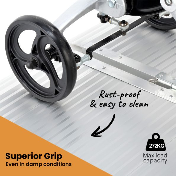 EQUIPMED 152cm Portable Folding Aluminium Access Ramp| 272kg Rated| for Wheelchair| Mobility Scooter| Rollator - Image 2