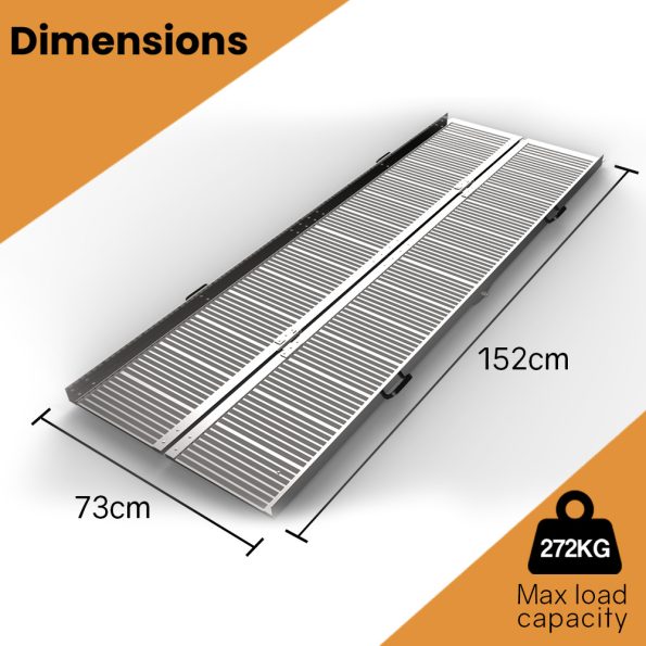 EQUIPMED 152cm Portable Folding Aluminium Access Ramp| 272kg Rated| for Wheelchair| Mobility Scooter| Rollator - Image 6