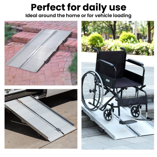 EQUIPMED 152cm Portable Folding Aluminium Access Ramp| 272kg Rated| for Wheelchair| Mobility Scooter| Rollator - Image 7
