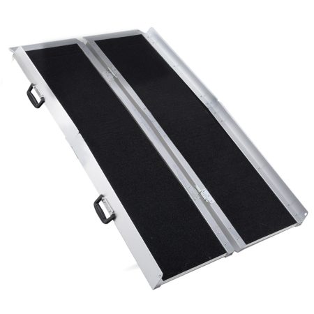 EQUIPMED 182cm Portable Folding Aluminium Access Ramp| 272kg Rated| Black Ultra-Grip| for Wheelchair| Mobility Scooter
