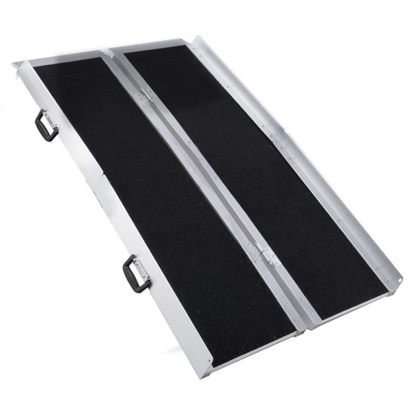 EQUIPMED 182cm Portable Folding Aluminium Access Ramp| 272kg Rated| Black Ultra-Grip| for Wheelchair| Mobility Scooter
