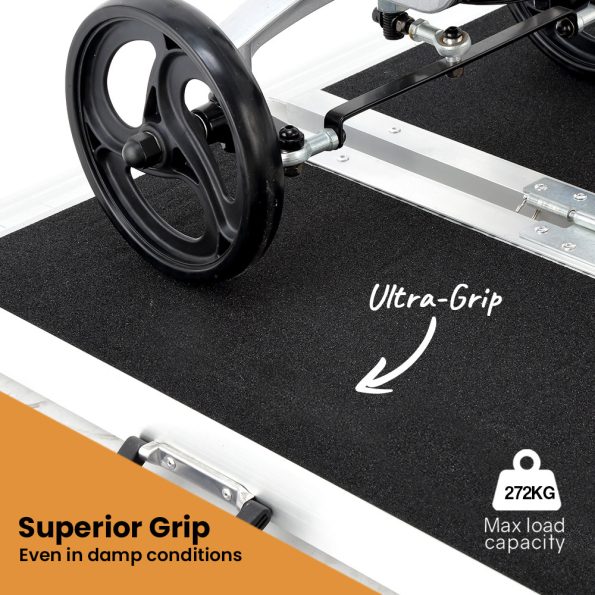 EQUIPMED 182cm Portable Folding Aluminium Access Ramp| 272kg Rated| Black Ultra-Grip| for Wheelchair| Mobility Scooter - Image 2