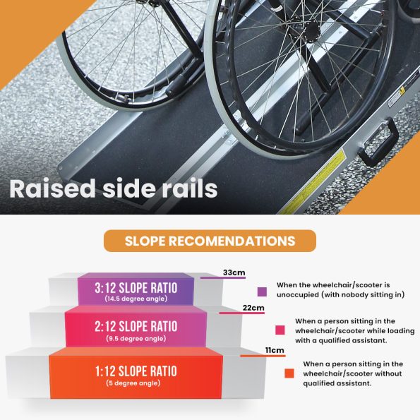 EQUIPMED 182cm Portable Folding Aluminium Access Ramp| 272kg Rated| Black Ultra-Grip| for Wheelchair| Mobility Scooter - Image 3