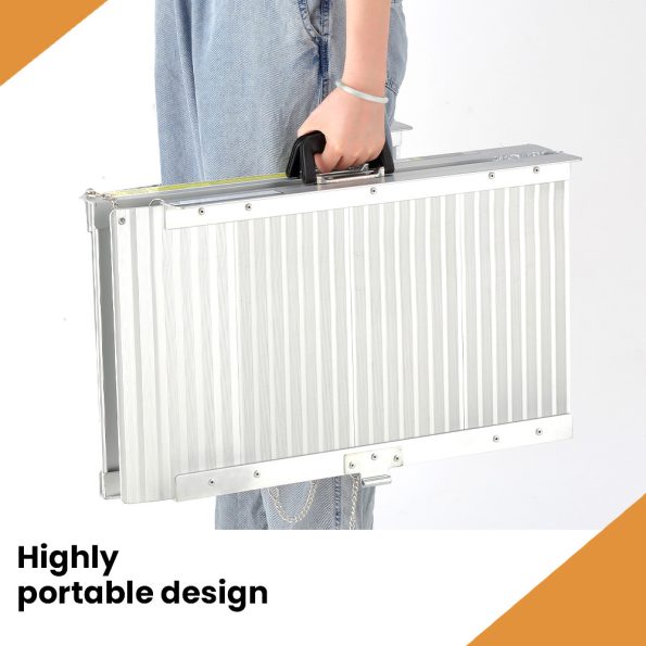 EQUIPMED 182cm Portable Folding Aluminium Access Ramp| 272kg Rated| for Wheelchair| Mobility Scooter| Rollator - Image 4