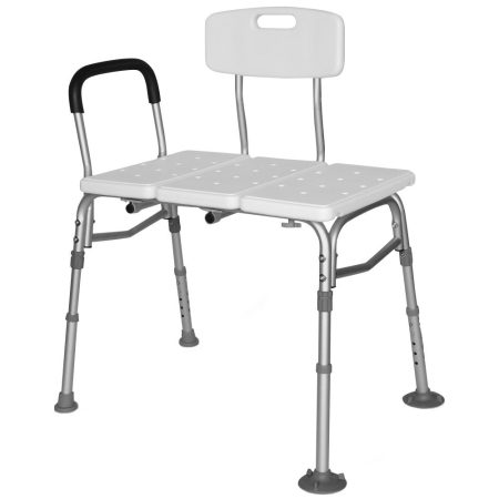 Equipmed Bath Transfer Bench Chair| Bathtubs or Shower| 125kg Capacity| for Seniors Elderly| White