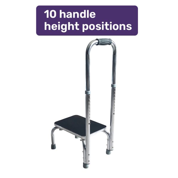 Equipmed Bath and Shower Assistance Step Mobility Aid| 150kg Max Capacity| with Handle Height Adjustment - Image 3
