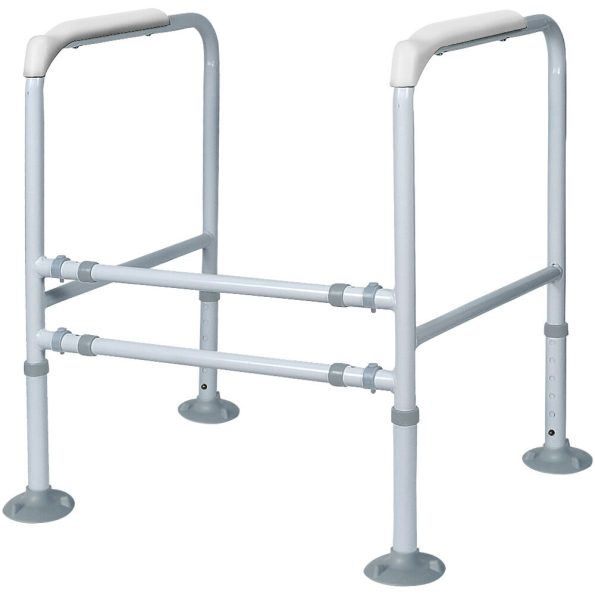 Equipmed Over Toilet Support Frame Safety Grab Aid Rail| 125kg Capacity| Adjustable Height and Width