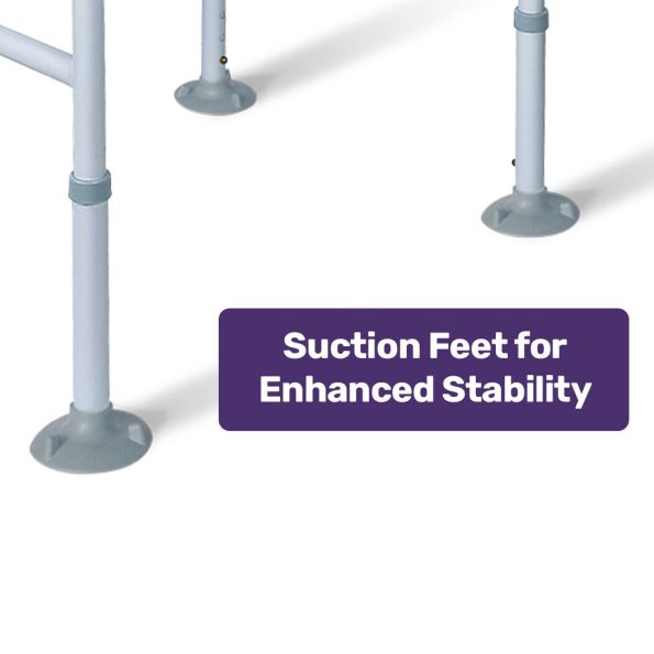 Equipmed Over Toilet Support Frame Safety Grab Aid Rail| 125kg Capacity| Adjustable Height and Width - Image 4